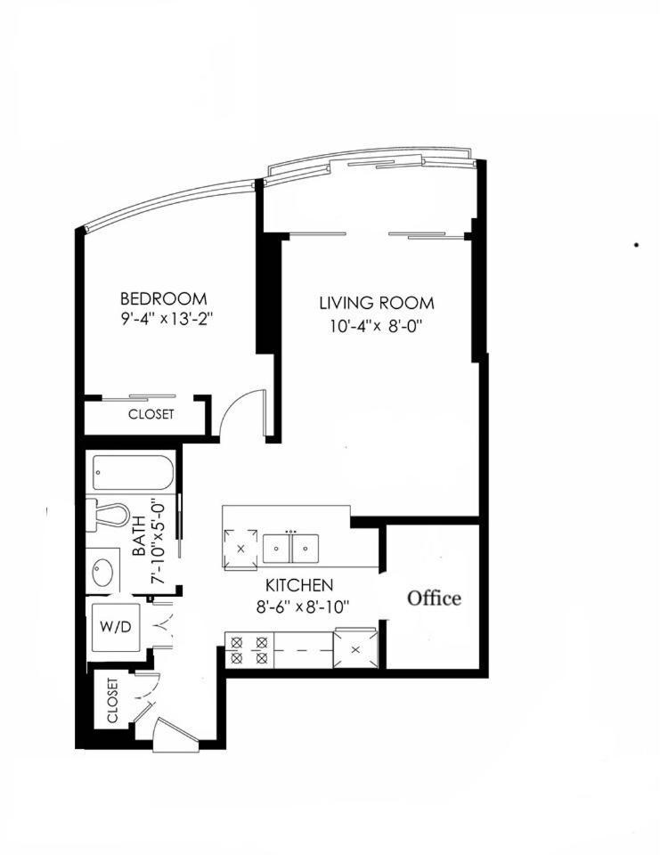 Spacious 1br&office Views Freeparking Amenities Apartment